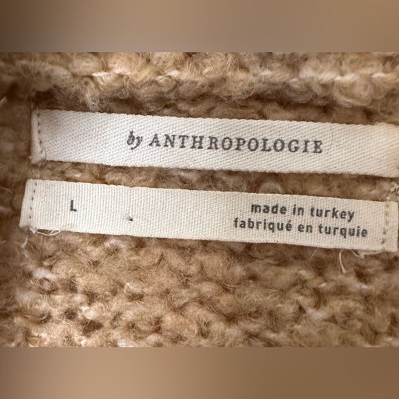 BY ANTHROPOLOGIE Lilla Longline Tan Wool Blend Knit Duster Cardigan L Coastal - Picture 11 of 12